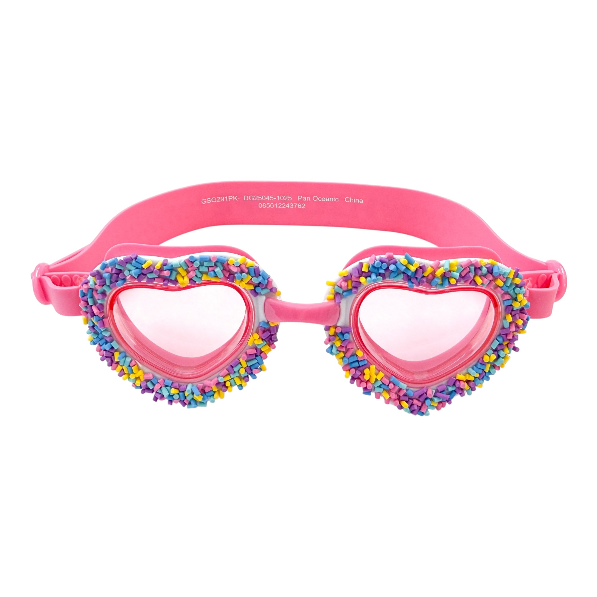 Heart Sprinkles Pink swim goggles