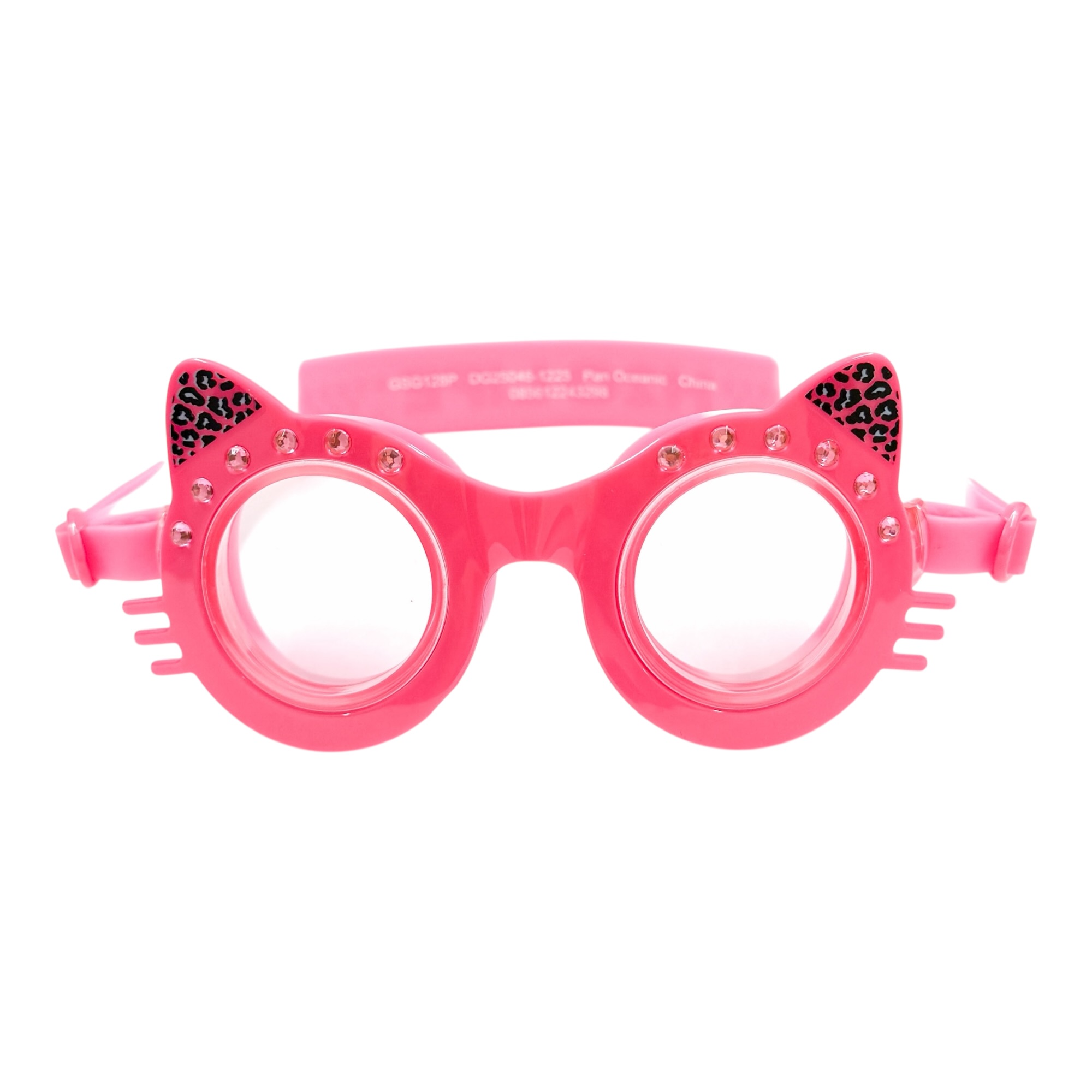 Pink Leopard Cat swim goggles