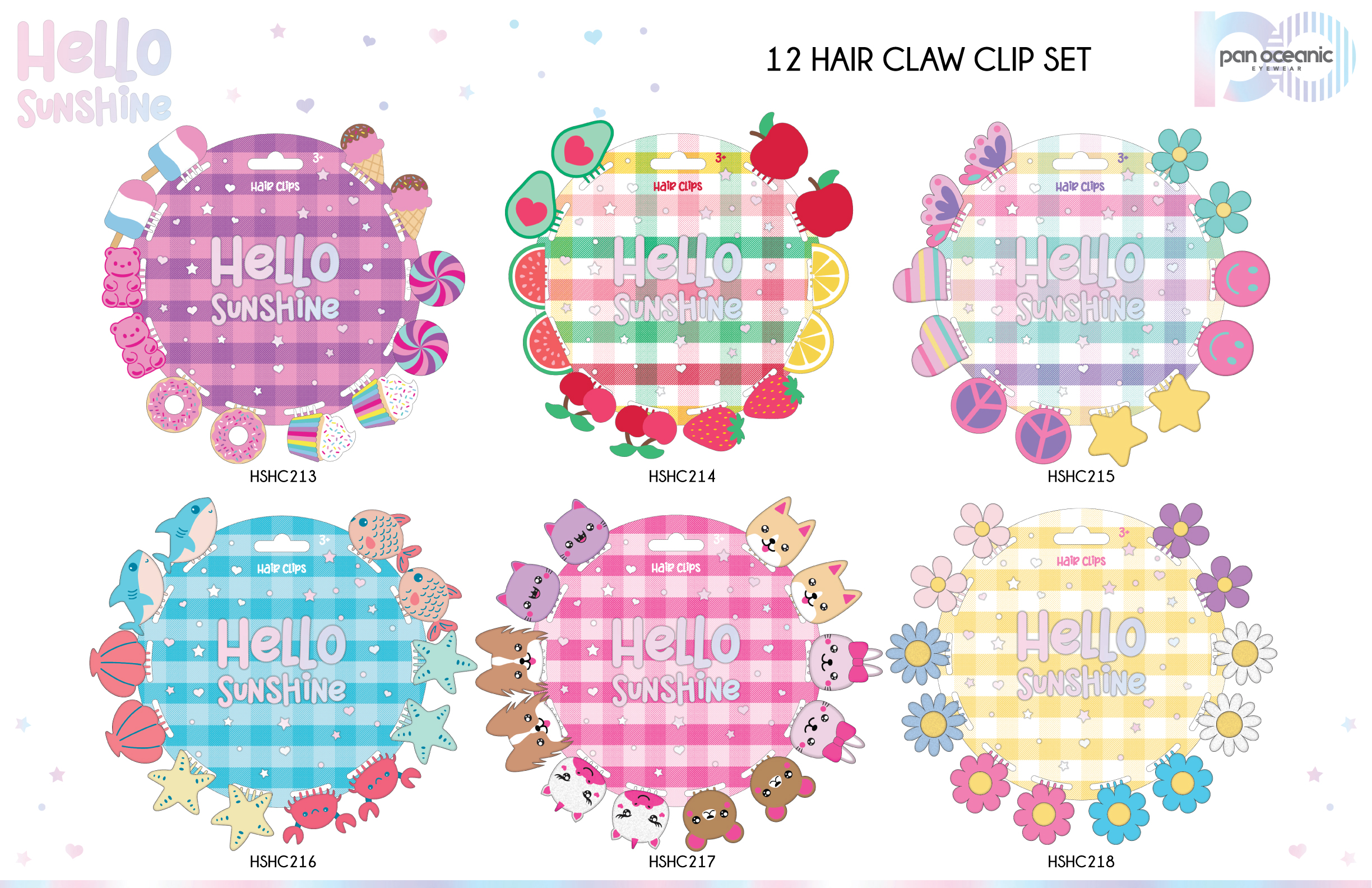 Hello Sunshine 12-Pack Hair Clips