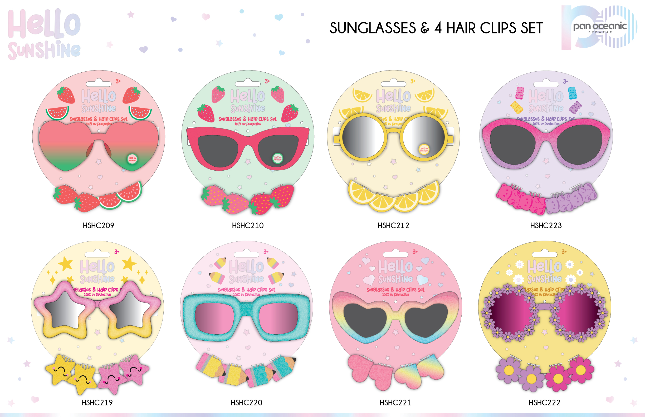 Hello Sunshine Hair Clips Sets - Fruity Collection