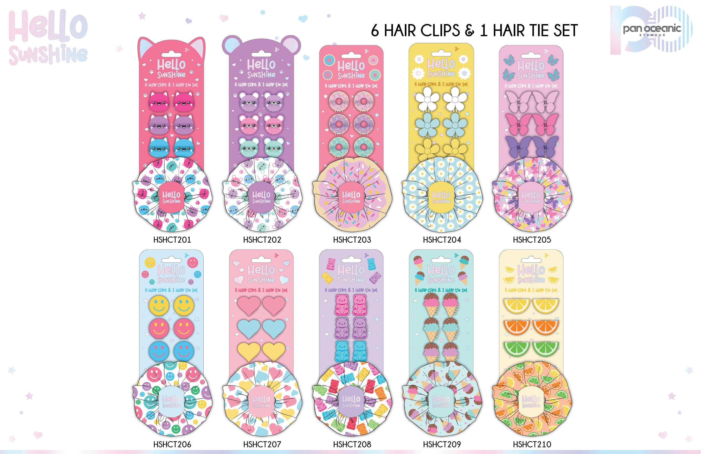 Hello Sunshine Hair Clips & Ties Set